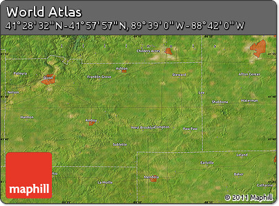 Satellite Map of the Area around 41° 43' 14" N, 89° 10' 30" W
