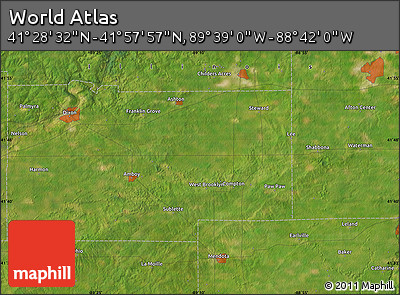Satellite Map of the Area around 41° 43' 14" N, 89° 10' 30" W