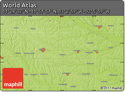 Physical Map of the Area around 41°&nbsp;43'&nbsp;14"&nbsp;N,&nbsp;92°&nbsp;34'&nbsp;29"&nbsp;W
