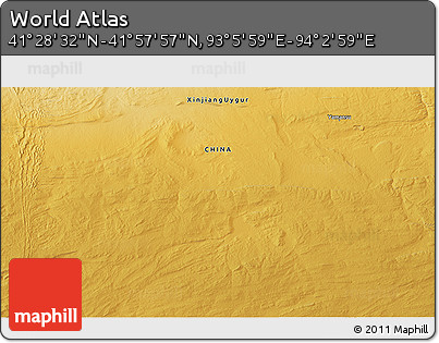 Physical 3D Map of the Area around 41° 43' 14" N, 93° 34' 29" E
