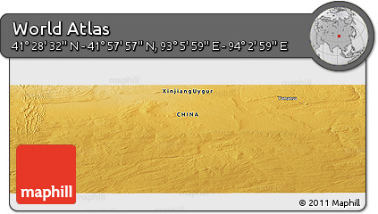 Physical Panoramic Map of the Area around 41° 43' 14" N, 93° 34' 29" E