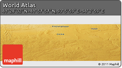 Physical Panoramic Map of the Area around 41° 43' 14" N, 93° 34' 29" E