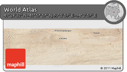 Satellite Panoramic Map of the Area around 41° 43' 14" N, 93° 34' 29" E