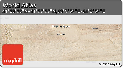 Satellite Panoramic Map of the Area around 41° 43' 14" N, 93° 34' 29" E