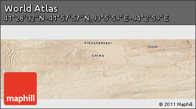 Satellite Panoramic Map of the Area around 41° 43' 14" N, 93° 34' 29" E