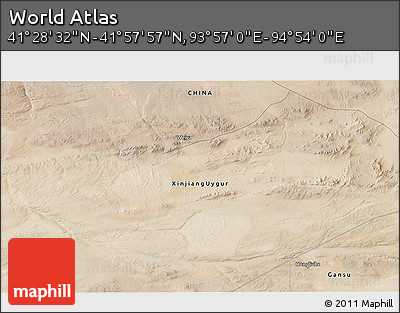 Satellite 3D Map of the Area around 41° 43' 14" N, 94° 25' 30" E