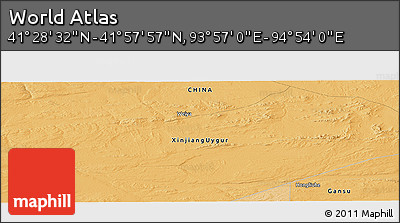 Political Panoramic Map of the Area around 41° 43' 14" N, 94° 25' 30" E