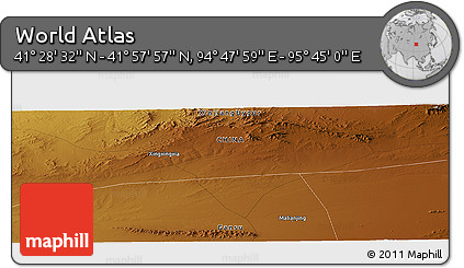 Physical Panoramic Map of the Area around 41° 43' 14" N, 95° 16' 30" E