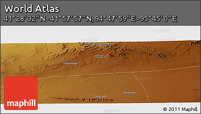 Physical Panoramic Map of the Area around 41° 43' 14" N, 95° 16' 30" E