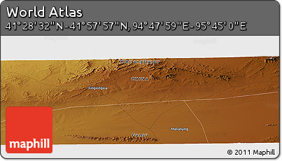 Physical Panoramic Map of the Area around 41° 43' 14" N, 95° 16' 30" E