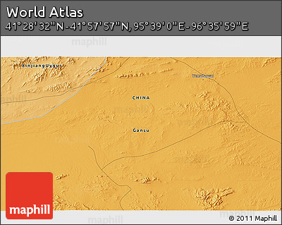 Political 3D Map of the Area around 41° 43' 14" N, 96° 7' 30" E