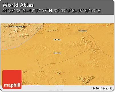 Political 3D Map of the Area around 41° 43' 14" N, 96° 7' 30" E