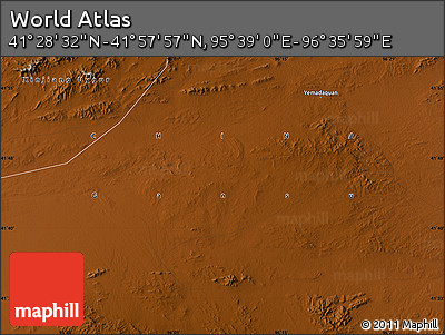 Physical Map of the Area around 41° 43' 14" N, 96° 7' 30" E