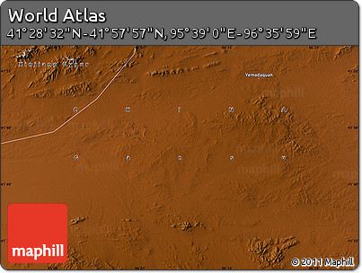 Physical Map of the Area around 41° 43' 14" N, 96° 7' 30" E