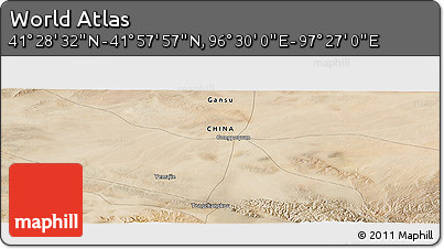Satellite Panoramic Map of the Area around 41° 43' 14" N, 96° 58' 29" E
