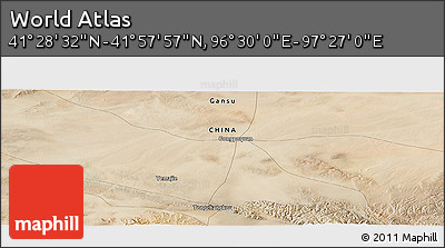 Satellite Panoramic Map of the Area around 41° 43' 14" N, 96° 58' 29" E