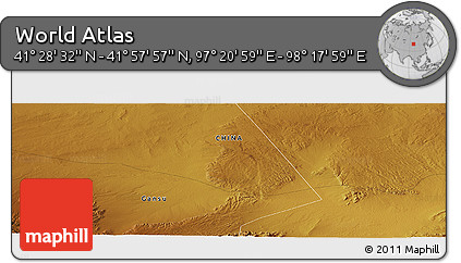Physical Panoramic Map of the Area around 41° 43' 14" N, 97° 49' 29" E