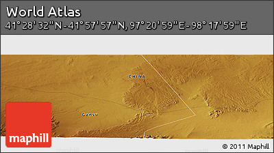Physical Panoramic Map of the Area around 41° 43' 14" N, 97° 49' 29" E
