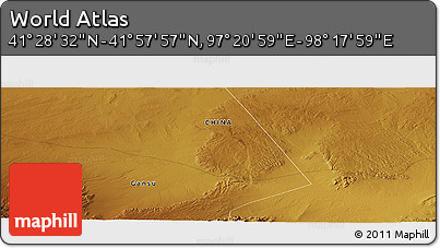 Physical Panoramic Map of the Area around 41° 43' 14" N, 97° 49' 29" E