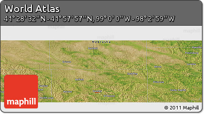 Satellite Panoramic Map of the Area around 41° 43' 14" N, 98° 31' 30" W