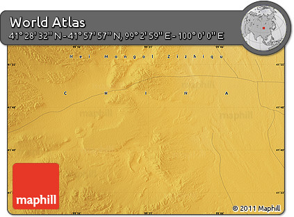 Physical Map of the Area around 41° 43' 14" N, 99° 31' 30" E