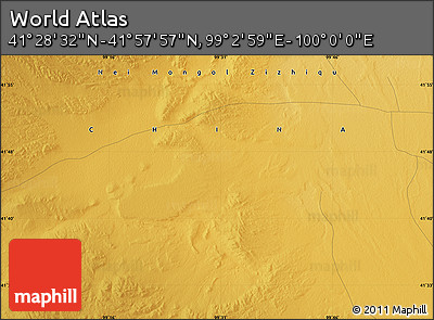 Physical Map of the Area around 41° 43' 14" N, 99° 31' 30" E
