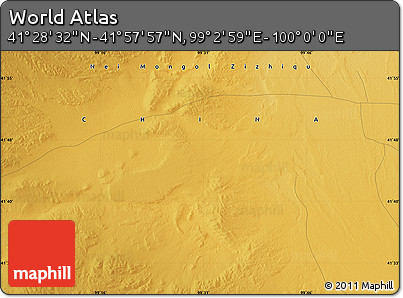 Physical Map of the Area around 41° 43' 14" N, 99° 31' 30" E