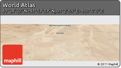 Satellite Panoramic Map of the Area around 41° 43' 14" N, 99° 31' 30" E