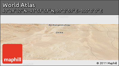 Satellite Panoramic Map of the Area around 41° 43' 14" N, 99° 31' 30" E