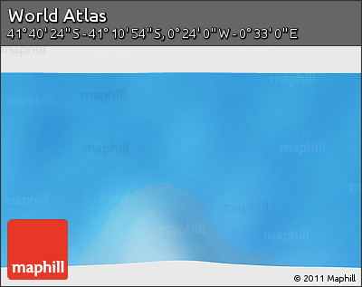 Physical 3D Map of the Area around 41° 25' 39" S, 0° 4' 30" E