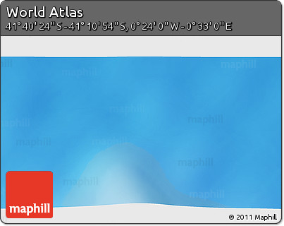 Physical 3D Map of the Area around 41° 25' 39" S, 0° 4' 30" E