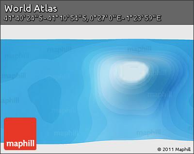 Political 3D Map of the Area around 41° 25' 39" S, 0° 55' 29" E
