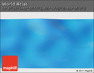 Physical 3D Map of the Area around 41° 25' 39" S, 103° 46' 30" E