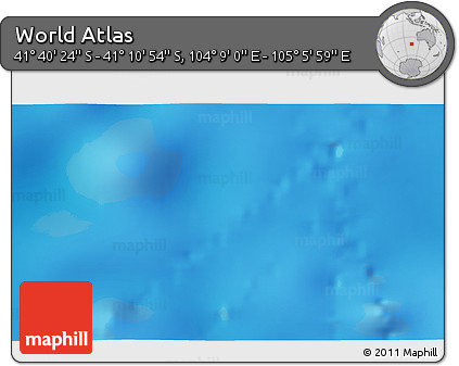 Physical 3D Map of the Area around 41° 25' 39" S, 104° 37' 30" E
