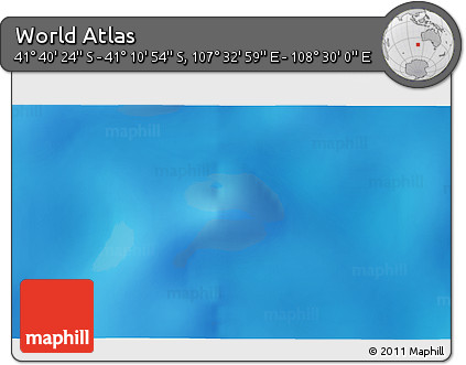 Physical 3D Map of the Area around 41° 25' 39" S, 108° 1' 30" E