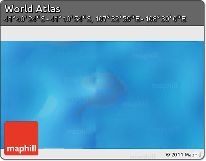 Physical 3D Map of the Area around 41° 25' 39" S, 108° 1' 30" E