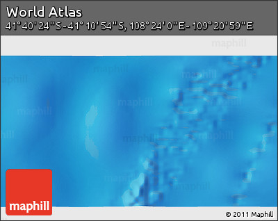 Physical 3D Map of the Area around 41° 25' 39" S, 108° 52' 30" E