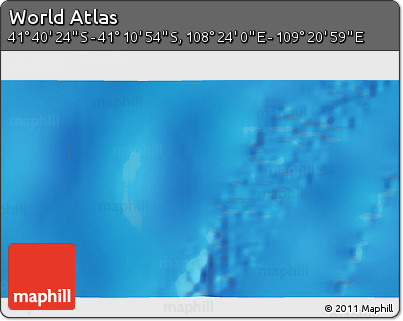 Physical 3D Map of the Area around 41° 25' 39" S, 108° 52' 30" E