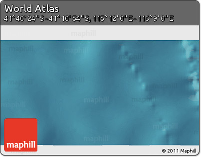 Satellite 3D Map of the Area around 41° 25' 39" S, 115° 40' 30" E