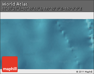 Satellite 3D Map of the Area around 41° 25' 39" S, 115° 40' 30" E