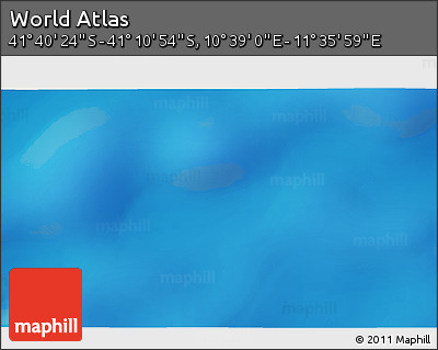 Physical 3D Map of the Area around 41° 25' 39" S, 11° 7' 30" E