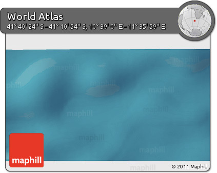 Satellite 3D Map of the Area around 41° 25' 39" S, 11° 7' 30" E