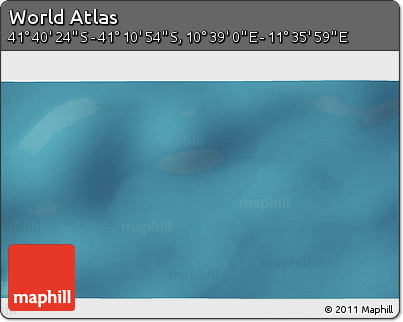 Satellite 3D Map of the Area around 41° 25' 39" S, 11° 7' 30" E