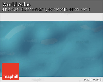 Satellite 3D Map of the Area around 41° 25' 39" S, 11° 7' 30" E