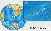 Physical Location Map of the area around 41° 25' 39" S, 11° 7' 30" E