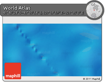 Physical 3D Map of the Area around 41° 25' 39" S, 120° 46' 30" E
