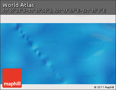 Physical 3D Map of the Area around 41° 25' 39" S, 120° 46' 30" E