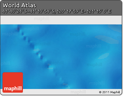 Physical 3D Map of the Area around 41° 25' 39" S, 120° 46' 30" E