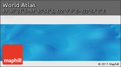 Physical Panoramic Map of the Area around 41° 25' 39" S, 122° 28' 29" E