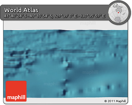 Satellite 3D Map of the Area around 41° 25' 39" S, 130° 7' 30" E